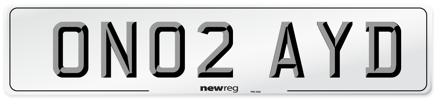 ON02 AYD Number Plate from New Reg